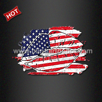 July 4th DTF Vinyl Print Transfer USA Lips for Clothing July 4th DTF Vinyl Print Transfer USA Lips for Clothing